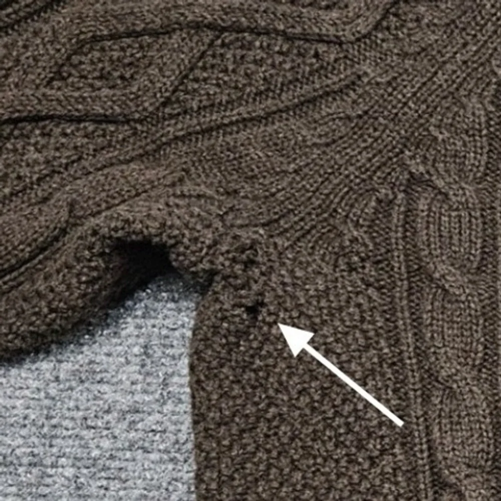 BKE Cable Knit Quarter Zip Sweater Large‎ Brown Cotton Eclectic Grandpa Cozy - Picture 7 of 8